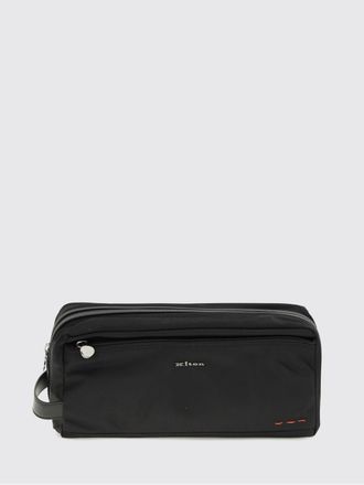 Kiton Beauty case da viaggio in nylon con manico laterale in pelle