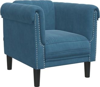 vidaXL Sillón de terciopelo azul vidaXL