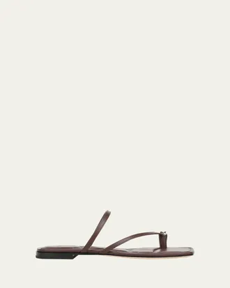 Vince Polli Leather Toe-Ring Flat Sandals