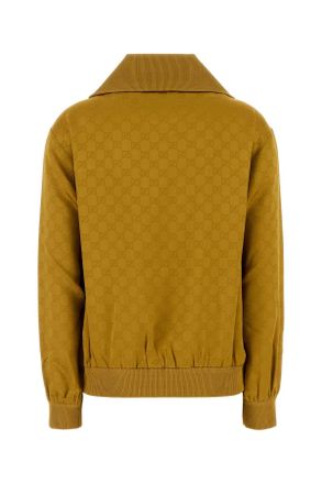 Gucci Womens Mustard Viscose Blend Polo Shirt Wintermist Exterior: Acetate