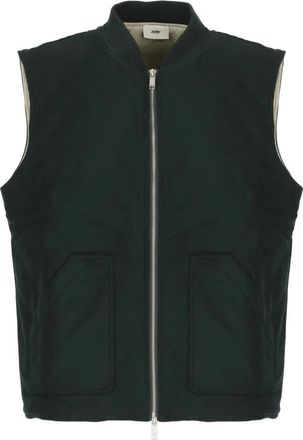 Autry Groene Wollen Blend Mouwloos Vest - Heren - Bodywarmers - Groen - M - Wol - Jassen
