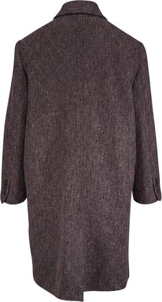 Brunello Cucinelli Double-Breasted Wool-Blend Herringbone Coat - Brown