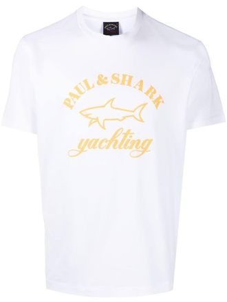 Paul & Shark logo-print T-shirt - men - Cotton - S - White