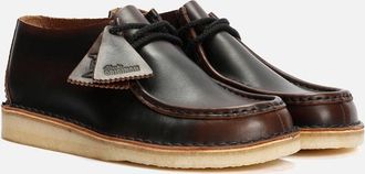Clarks Mens Clarks Originals Desert Nomad Leather Mens Dark Tan Shoes - Brown - Size: 11