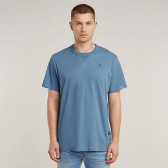 G-Star T-Shirt G-STAR Nifous, Herren, Gr. XL, blau (dutch blau), Jersey, Obermaterial: 100% Baumwolle, unifarben, regular fit normal, Rundhals, Shirts T-Shir