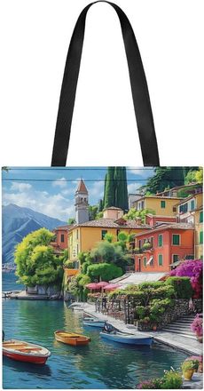 Generic Italian Lakeside Sea View Tote Bag for Women Men Shoulder Bags Purses Pouch Handbags