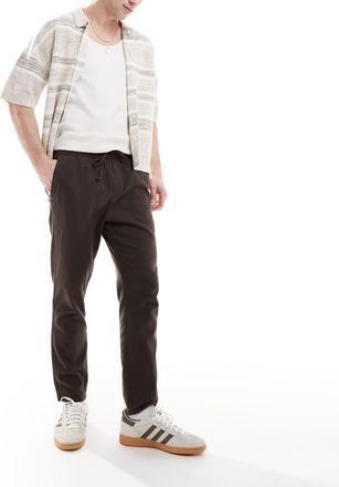 Only & Sons linen mix cropped pants in brown