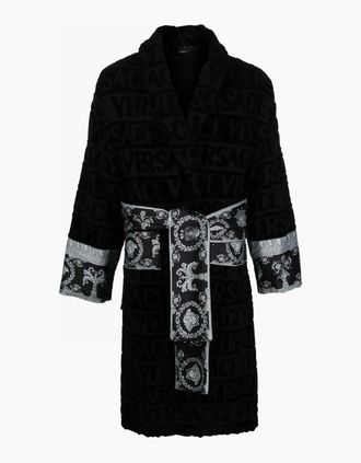 Versace Mens BATHROBE I HEARTBAROQUE - Black - Size: XL