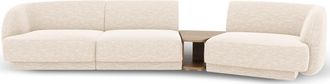 BLOOMINGLOFT 3-Sitzer Design Sofa Miley mit Beistelltisch - Chenille Light Beige