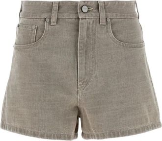 Fendi High-rise kaki beige shorts - Dames - Denim shorts - Grijs - XS - Denim - Korte Broeken