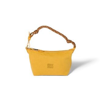 Miu Miu Spirit Gabardine Pouch, Woman, Topaz/brandy
