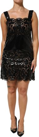 Dolce & Gabbana Womens Ruffled V-neck Silk Maxi Dress - Black - Size EU 36 (Womens)