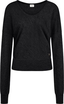 Tod's logo-embroidered sweater - women - Virgin Wool/Silk - S - Black