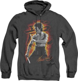 Gildan Bruce Lee Dragon Fire Adult Heather Hoodie