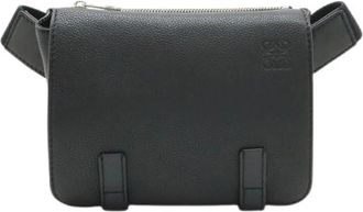 Loewe Pre-owned Anagram Military Leather Bum Bag - Dames - Vintage Heuptassen - Zwart - ONE Size - Leer - Vintage