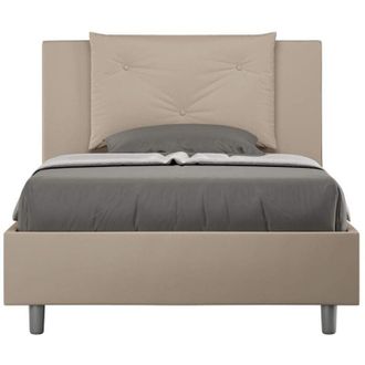 Itamoby Itamoby - Letto una piazza e mezza senza rete imbottito 120x190 similpelle tortora Appia