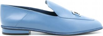 Ferragamo Womens Square Toe Loafers In Sky Blue