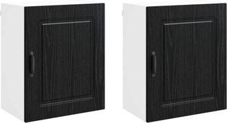 vidaXL Kitchen Cabinet Kalmar 2 pcs Black Oak 50 x 31 x 60 cm vidaXL