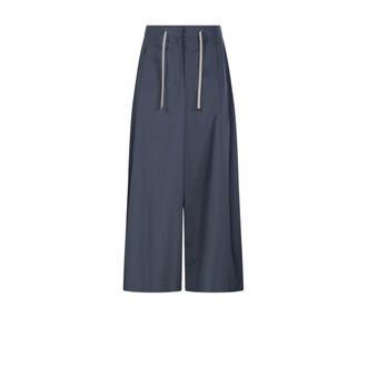 Max Mara Gufo Trousers - female - Max Mara - Wide Trousers - Blue - XS - Trousers