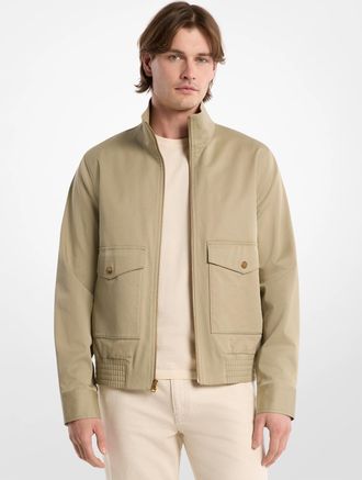 Michael Kors Harrington Stretch Cotton Bomber Jacket
