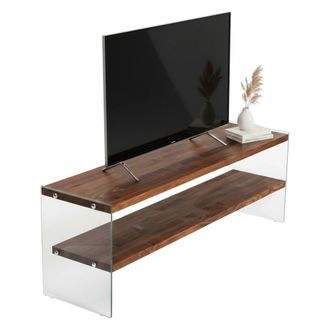 Dmora Soporte Tv Umbria, 2 Estantes, Un Compartimento, Soporta 20 Kg, 140x35x45h Cm, Marr&oacute;n