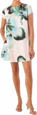 Misa Atalia Mini Dress In Verdant Anemone Satin