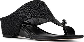 Donald J Pliner Toe Loop Wedge Sandal in Black at Nordstrom Rack, Size 5.5
