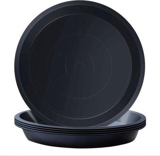 No Brand Platillo Para Macetas - Platillo De Pl&aacute;stico - 5 Macetas Negras - 30 Cm - Adecuado Para Macetas