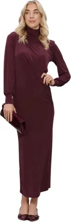 Notre-V NV-Isella Maxi Jurk - Dames - Jurken - Bruin - Maat: M Zijde