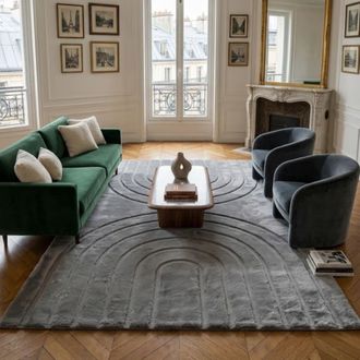 Nazar Rugs Alfombra suave antracita, motivo arco - 80x150
