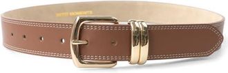 Petit Moments Madison Faux Leather Belt in Tan/Gold at Nordstrom, Size X-Small