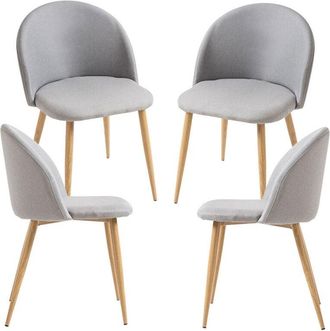 Regalos Miguel Regalos Miguel - Packs Sillas Comedor - Pack 4 Sillas Vint Tela - Gris claro