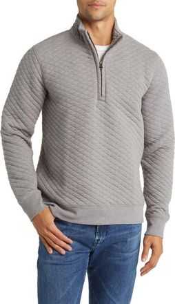 Billy Reid Half Zip Sweatshirt in Medium Grey at Nordstrom, Size Xx-Large