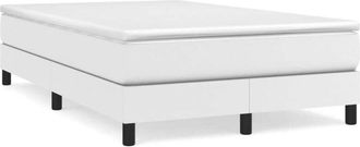 vidaXL Vidaxl - Cama Box Spring Con Colch&oacute;n Cuero Sint&eacute;tico Blanco 120x190 Cm