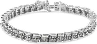 House of Brilliance Silver 2.0 Cttw Diamond Round Miracle Plate Link Bracelet in White at Nordstrom