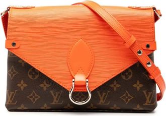 Louis Vuitton Borsa a tracolla Saint Michel in pelle &Eacute;pi con monogramma 2017 - Marrone