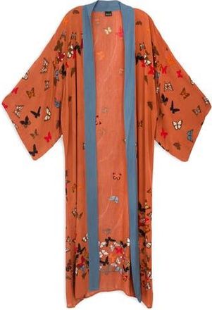 Saachi Butterfly Longline Duster in Rust Brown at Nordstrom Rack