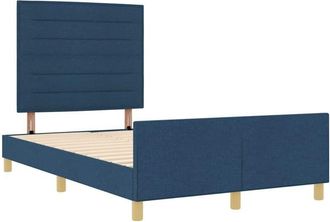 vidaXL Bed Frame with Headboard Blue 160 x 200 cm Fabric vidaXL