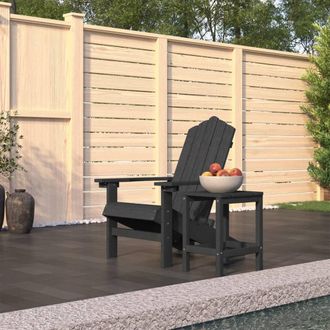 vidaXL Silla De Jard&iacute;n Adirondack Con Mesa De Antracita Hite