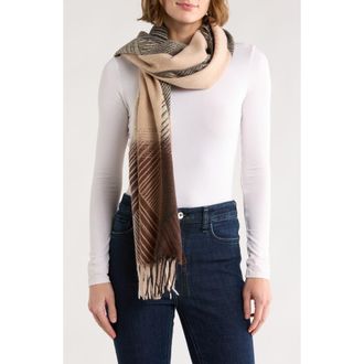 Vince Camuto Diamond Feather Fringe Scarf in Taupe at Nordstrom Rack