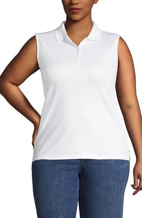 Lands End Supima Cotton Polo in White at Nordstrom, Size 2X