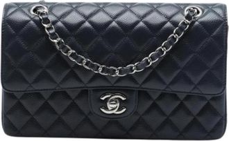 Chanel Pre-owned Classic Flap Bag - Dames - Vintage Schoudertas - Zwart - ONE Size - Leer - Vintage