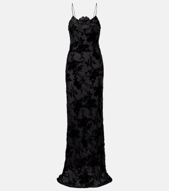 Rodarte Devore floral velvet gown