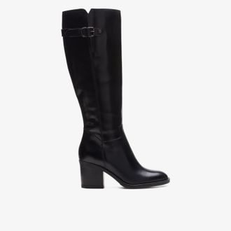 Clarks Mascarpone 2 Up Zwarte Leren Laarzen