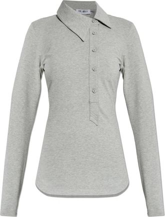 The Attico Asymmetrische Top - Dames - Polos - Grijs - XS - Katoen - Tops