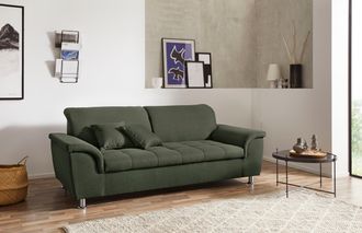 Domo Collection 2,5-Sitzer »Franzi, zeitlos und elegant, moderne Sitzheftung« wahlweise mit Kopfteilverstellung, inklusive Zierkissen