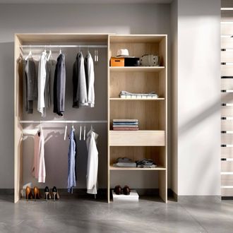 Dmora Dmora - Armario Dgarut, Estructura Para Vestidor, Perchero Abierto, 160x40h187 Cm, Roble