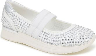 Kenneth Cole Reaction Caldwell Rhinestone Flat in White Knit at Nordstrom Rack, Size 5.5