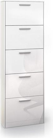 Vicco Scarpiera da ingresso Gizmo, Bianco lucido, 59 x 169.5 cm
