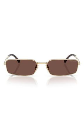 Prada 59mm Rectangular Sunglasses in Pale Gold /Black Chocolate at Nordstrom
